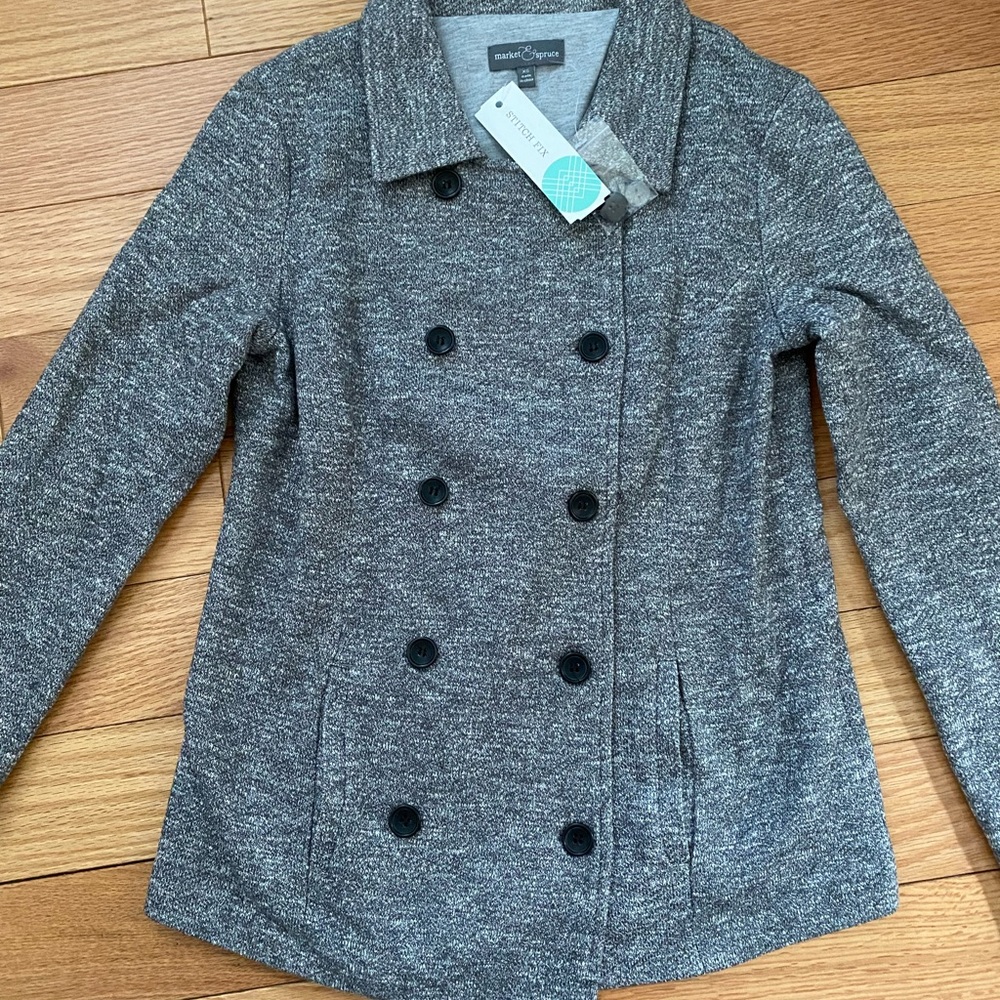 (NWT) Market & Spruce Tavira Double Breasted Knit Jacket (Stitch Fix)